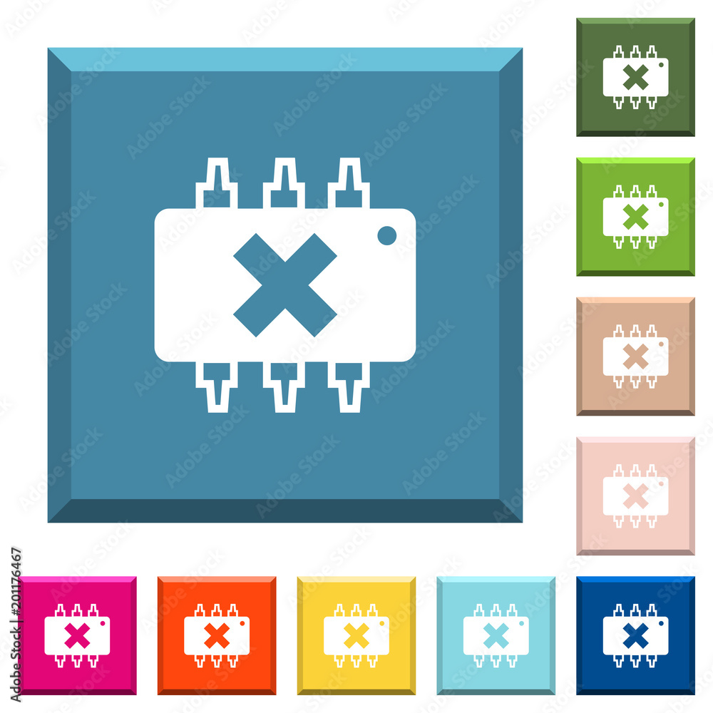 Poster hardware failure white icons on edged square buttons