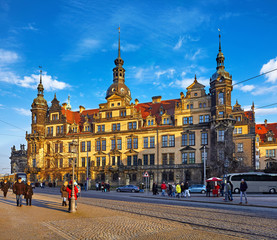 Fototapeta na wymiar Dresden, Germany Royal Castle residence in capital of Saxony