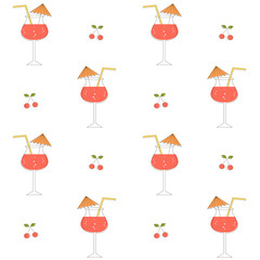cute summer cocktails seamless vector pattern background illustration