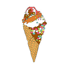 Ice cream. Isolated vector object on white background.