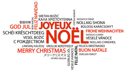 Obraz premium Word cloud Merry Christmas (in French)