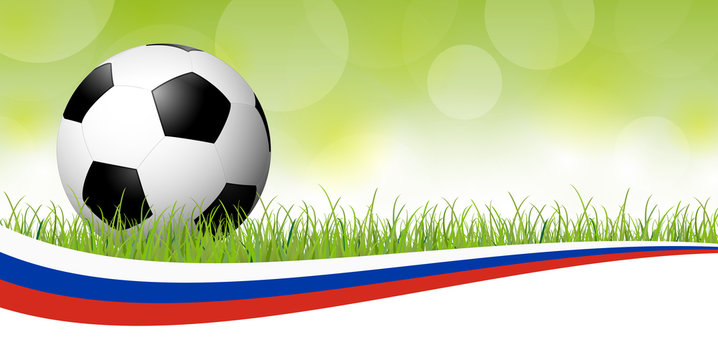 soccer ball with russian banner