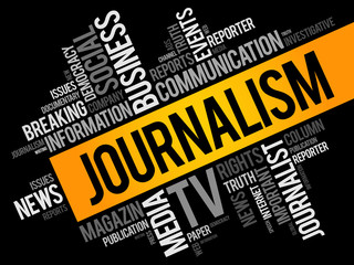 Journalism word cloud collage , social concept background