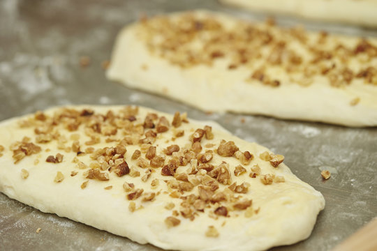 Nuts bread dough 