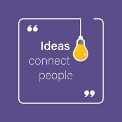 idea quote with light bulb with gears. concept of big ideas inspiration innovation, invention, effective thinking. text. outline. Vector for your design in color of 2018 - stock vector