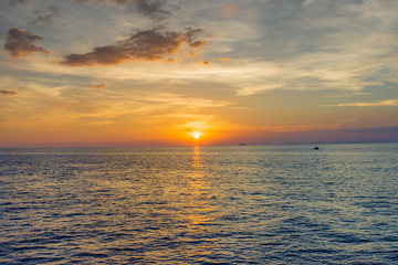 Beautiful Sunset sea horizon landscape