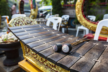 Traditional Thai music instrument Thai Xylophone (Ra-Nad-Toom)