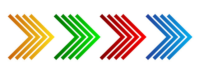 Set of colored arrows. Vector illustration.
