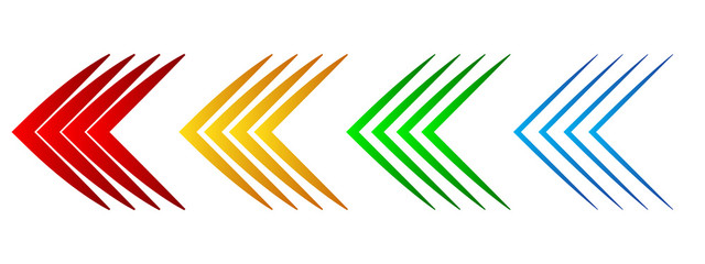 Set of colored arrows. Vector illustration.