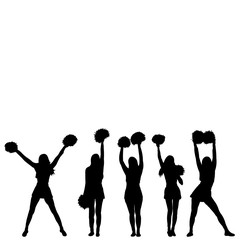 silhouette of girl icon, cheerleader team