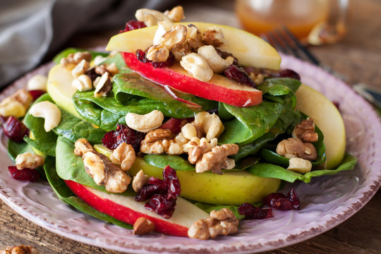 Apple Cranberry Spinach Salad