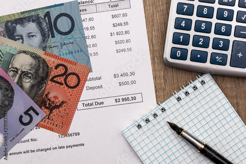 Statement Of Account With Australian Dollar Calculator And Notepad Statement Of Account With Australian Dollar Calculator And Notepad