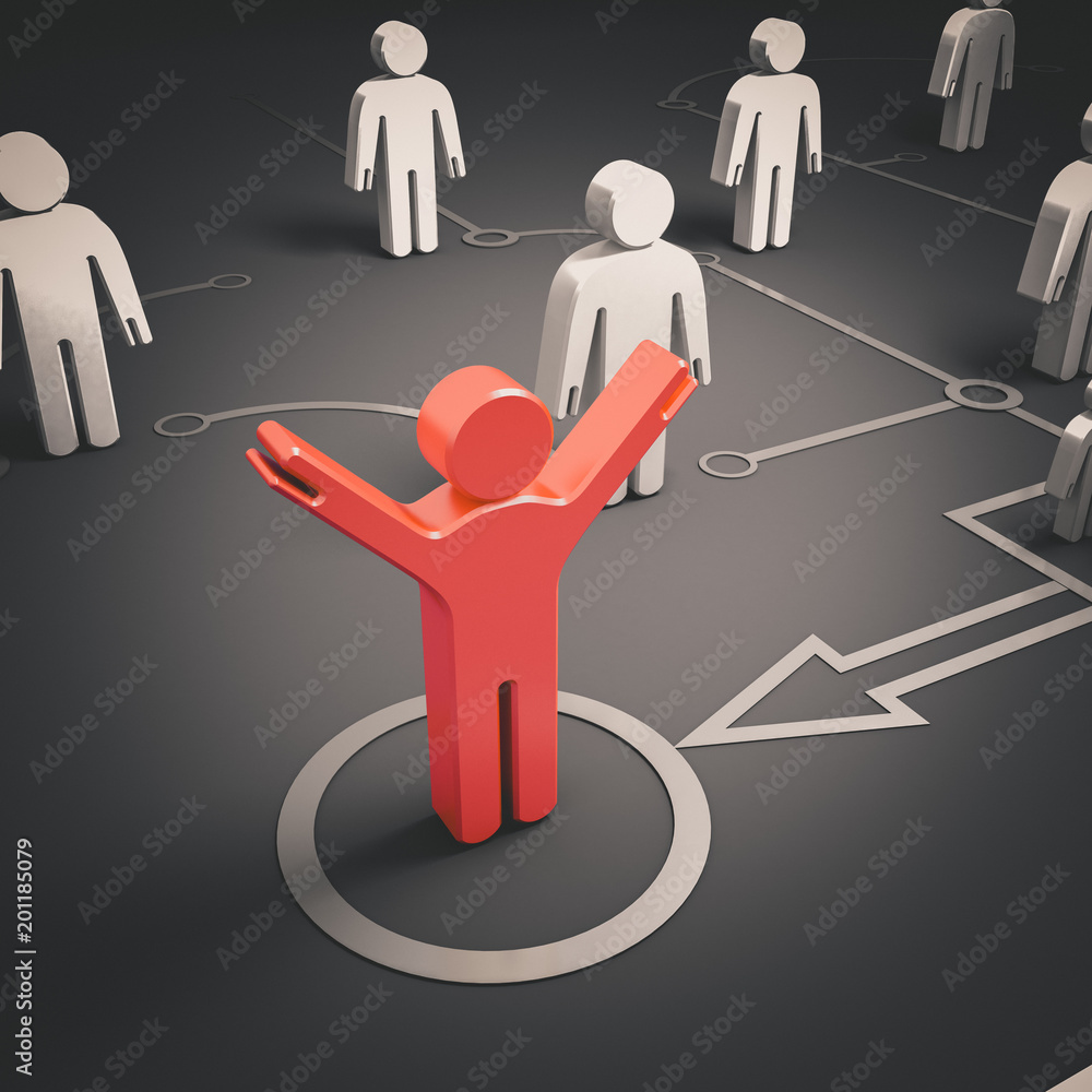 Poster concept target leader 3d rendering