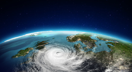 North Europe cyclone. 3d rendering