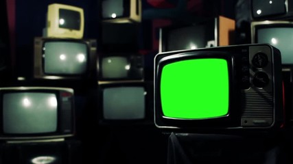 Old Television Green Screen. Cross Tone. Zoom Out.You can replace green screen with the footage or picture you want with “Keying” effect in AE  (check out tutorials on YouTube).
