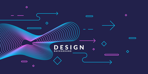 Trendy abstract art geometric background with flat, minimalistic style. Vector poster