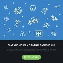 science, education outline vector icons and elements background concept on blue background...Multipurpose use on websites, presentations, brochures and more