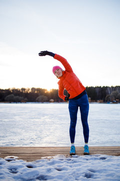 Image of sports woman on morning exercise