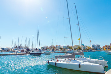 Fototapeta premium Sailing boats in marina