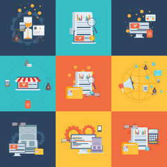 Flat design concept Icons for business, web and mobile services. Business Concepts