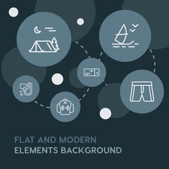 food, drinks, travel outline vector icons and elements background with circle bubbles networks...Multipurpose use on websites, presentations, brochures and more