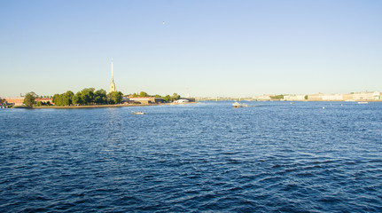 Saint Petersburg. Russia. August, 2015: View of the river Neva on a summer day