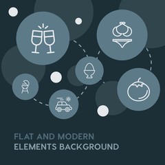 food, drinks, travel outline vector icons and elements background with circle bubbles networks...Multipurpose use on websites, presentations, brochures and more