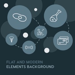 food, drinks, travel outline vector icons and elements background with circle bubbles networks...Multipurpose use on websites, presentations, brochures and more