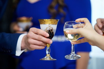 Drink alcohol champagne in hand