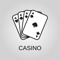 Casino icon. Casino symbol. Flat design. Stock - Vector illustration