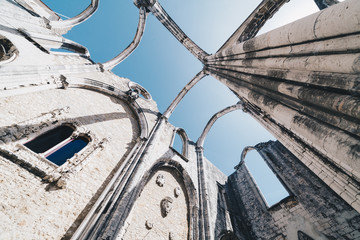 The Convent of Our Lady of Mount Carmel in Lisbon, Portugal. The medieval convent was ruined during the earthquakE