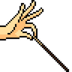 Fototapeta premium vector pixel art hand pick snack
