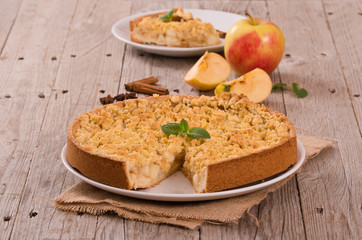 Crumble apple cake. 