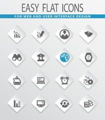 Business management and human resources icons set