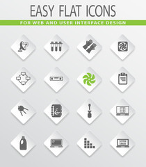 Courses school icons set