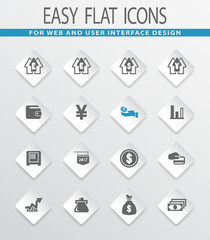 Currency exchange icons set
