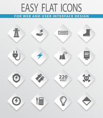 High voltage icons set