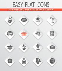 Womens Day icons set