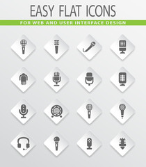 Microphone icons set