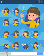 flat type Yellow clothes Bob hair boy_sns