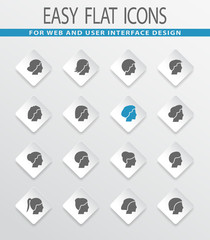 Womans hairstyles icons set