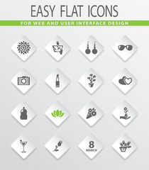 Women's Day icons set