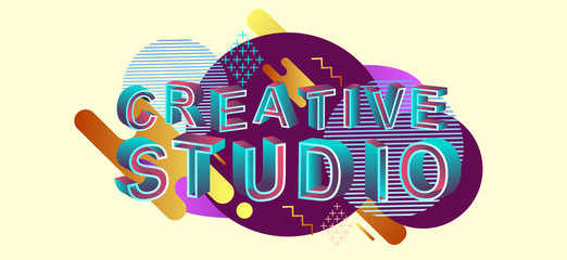 Fototapeta premium Creative studio modern concept typography banner. Web page design. Company creative design.