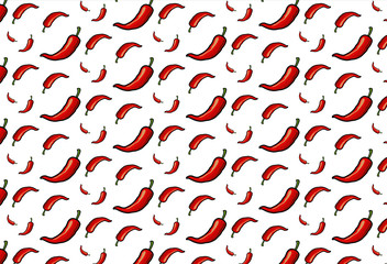Hot chilli peppers pattern background . Vector illustration design.