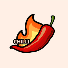 Extra Spicy pepper emblem Vector illustration.