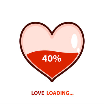 Love loading emblem. Heart loading. Vector