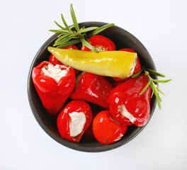 cheese stuffed red peppers