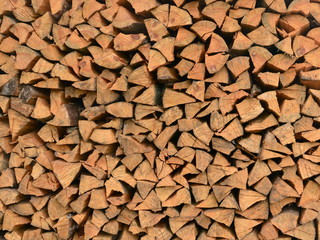 Firewood stacked in a stack