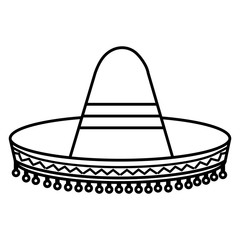 mexican culture classic hat vector illustration design
