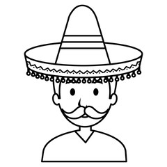 mexican mariachi avatar character vector illustration design